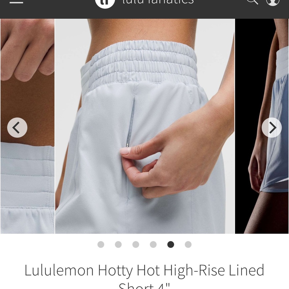 Lululemon Hotty Hot High-Rise Lined Short 4" Starch Blue NWT size 8
